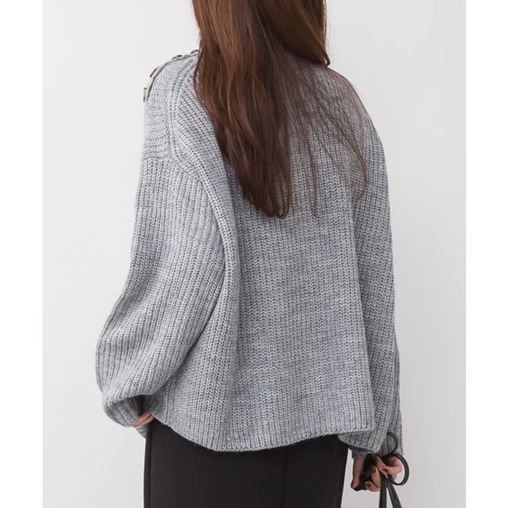 aity アイティ バルキーサイドボタンハイネックセーター | Fashion Letter | 詳細画像15 