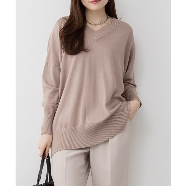 aity アイティ Vネックリブドルマンセーター | Fashion Letter | 詳細画像9 