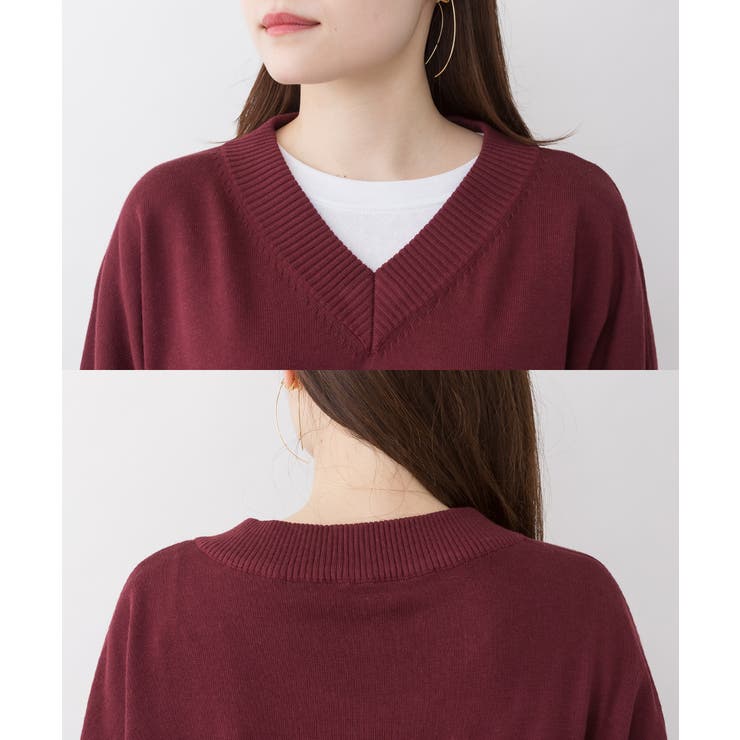 aity アイティ Vネックリブドルマンセーター | Fashion Letter | 詳細画像18 