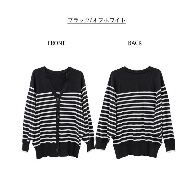 aity アイティ ボーダーキーネックドルマンカーディガン | Fashion Letter | 詳細画像17 