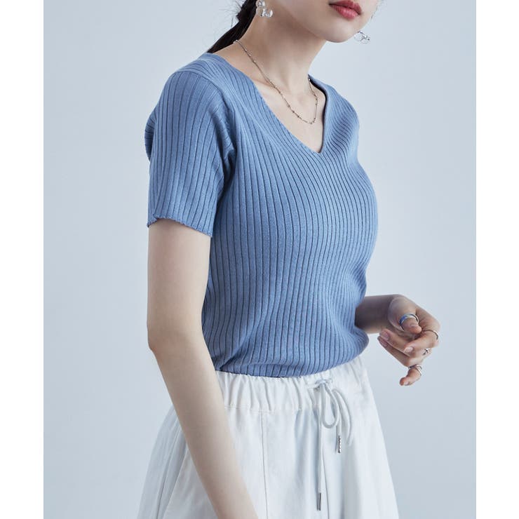 etoll エトル Vネックリブサマーニット | Fashion Letter | 詳細画像17 