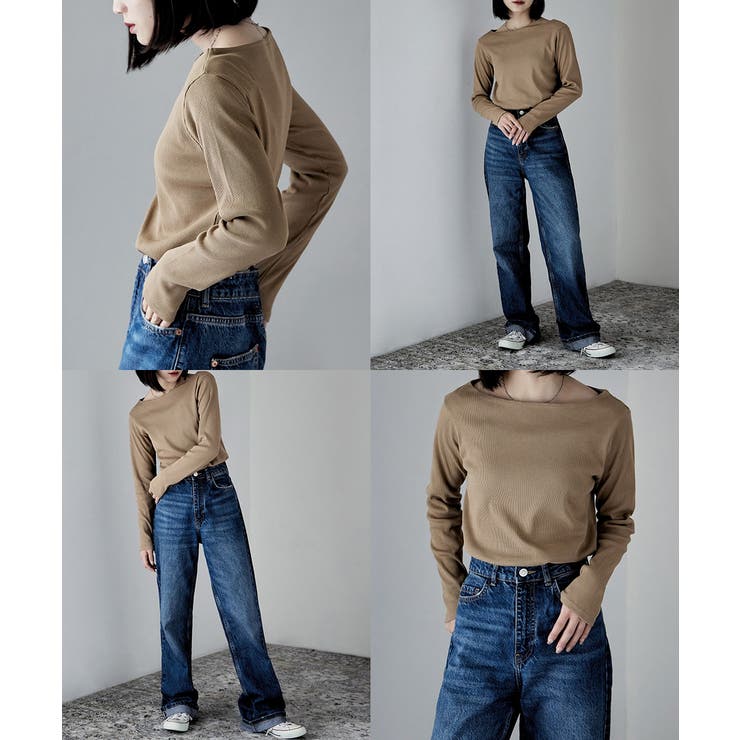 etoll エトル ボートネックコットンロングスリーブリブT | Fashion Letter | 詳細画像15 