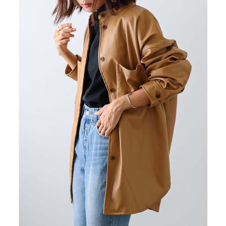 レザーシャツ ジャケット レディース 品番 Ft Fashion Letter ファッションレター のレディース ファッション通販 Shoplist ショップリスト