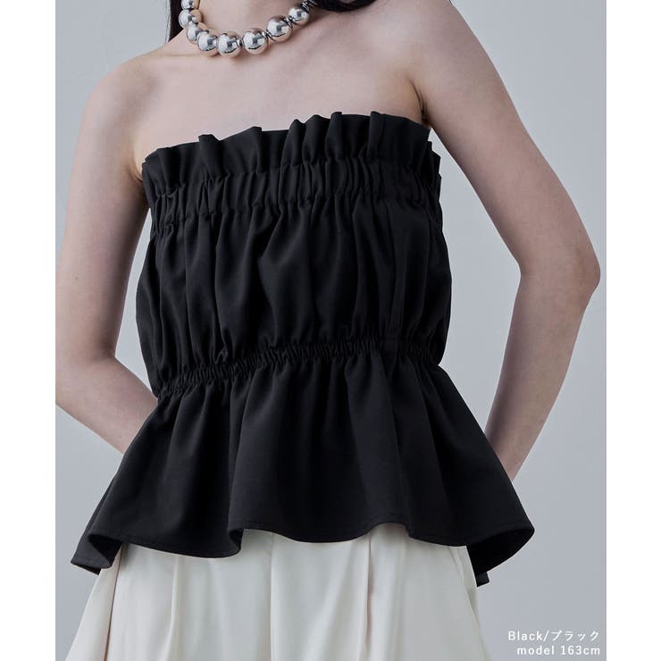 etoll エトル リネンタッチギャザーベアトップ | Fashion Letter | 詳細画像2 