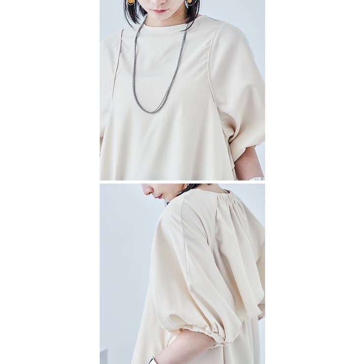 バックケープワンピース ライトシャークスキン ワンピース | Fashion Letter | 詳細画像4 