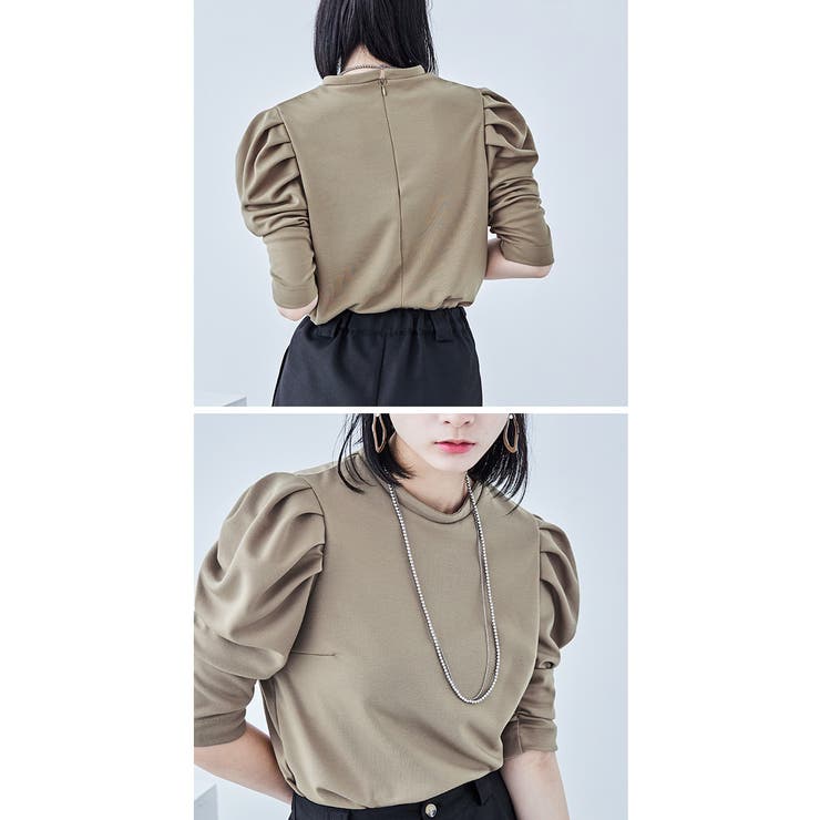 ポンチ パワーショルダー トップス[品番：FT000008609]｜Fashion