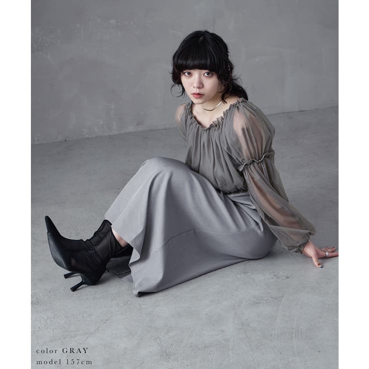 aity アイティ チュールバルーン袖ブラウス×キャミワンピ | Fashion Letter | 詳細画像7 