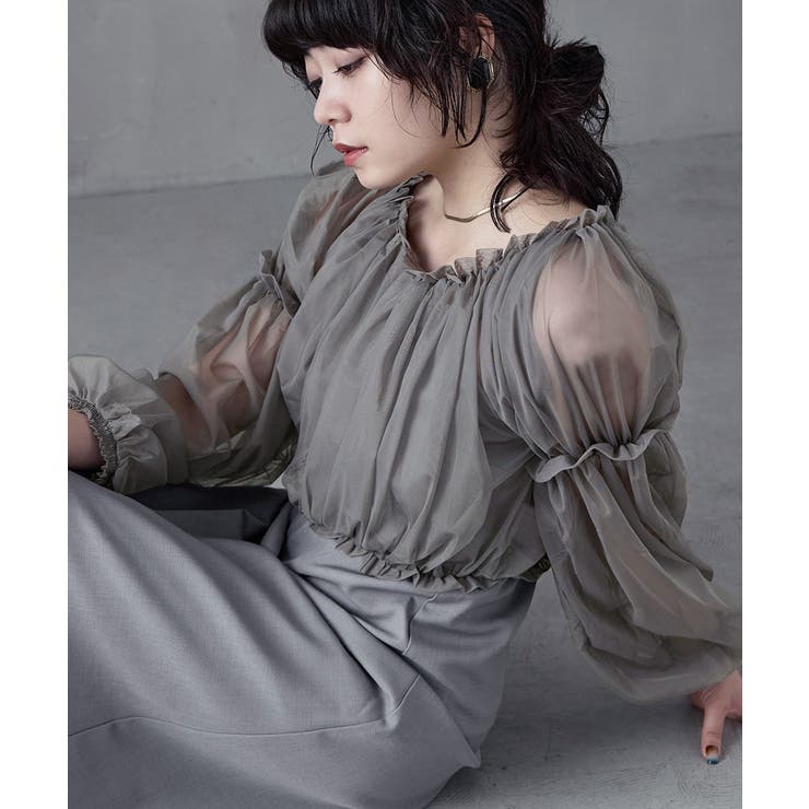 aity アイティ チュールバルーン袖ブラウス×キャミワンピ | Fashion Letter | 詳細画像8 