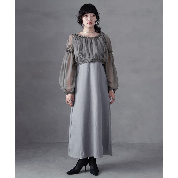 aity アイティ チュールバルーン袖ブラウス×キャミワンピ | Fashion Letter | 詳細画像10 