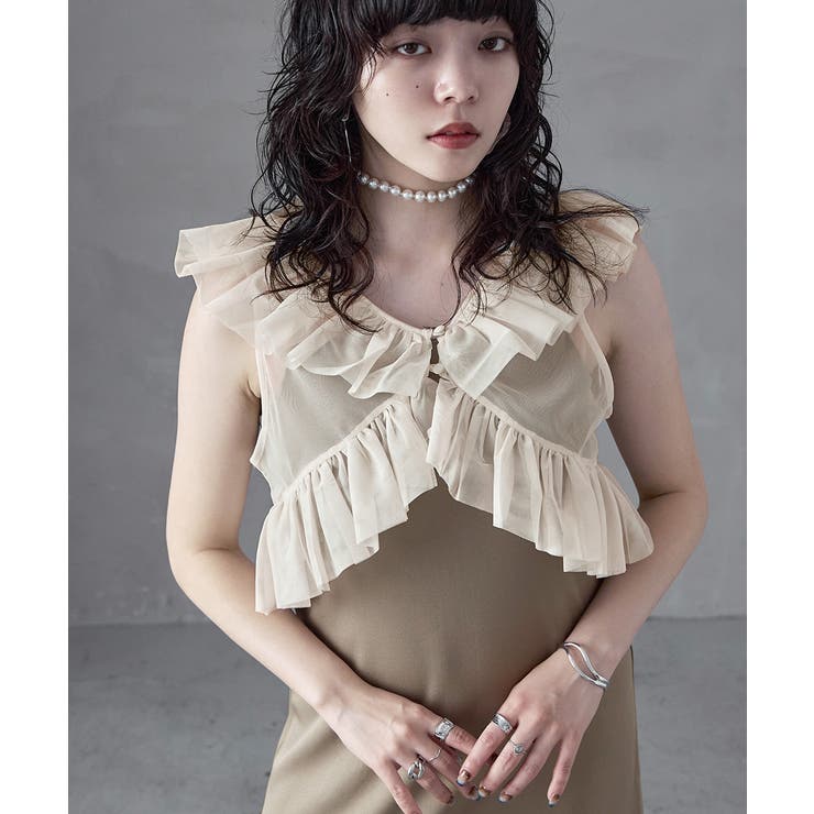 aity アイティ チュールフリルベスト×キャミワンピ | Fashion Letter | 詳細画像16 