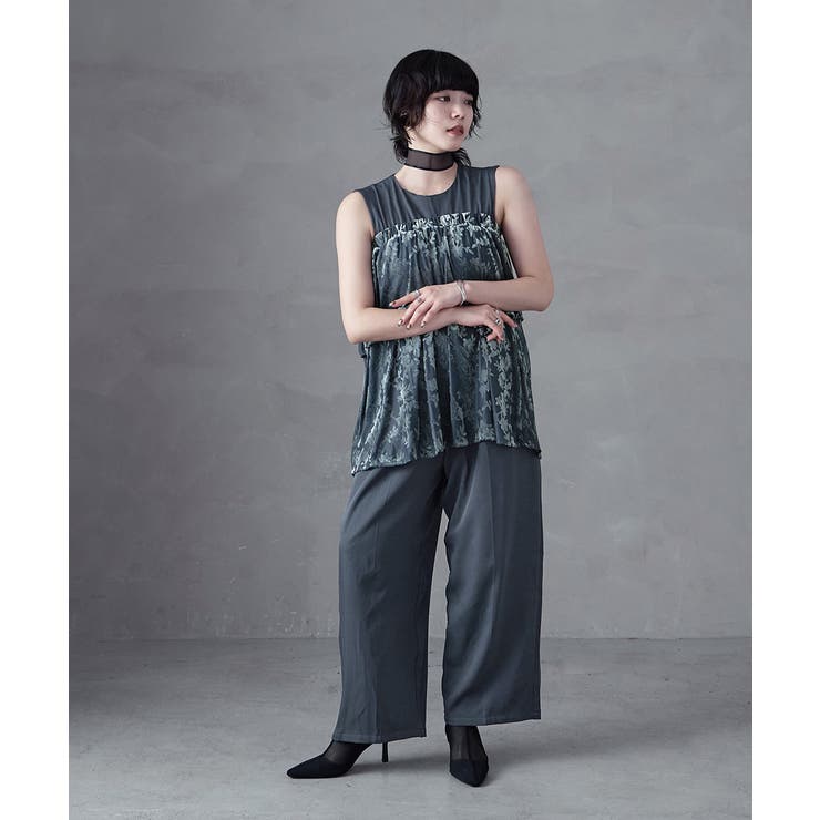 aity アイティ 花柄シアーフロッキーベアペプラム×ツイルオールインワン | Fashion Letter | 詳細画像10 