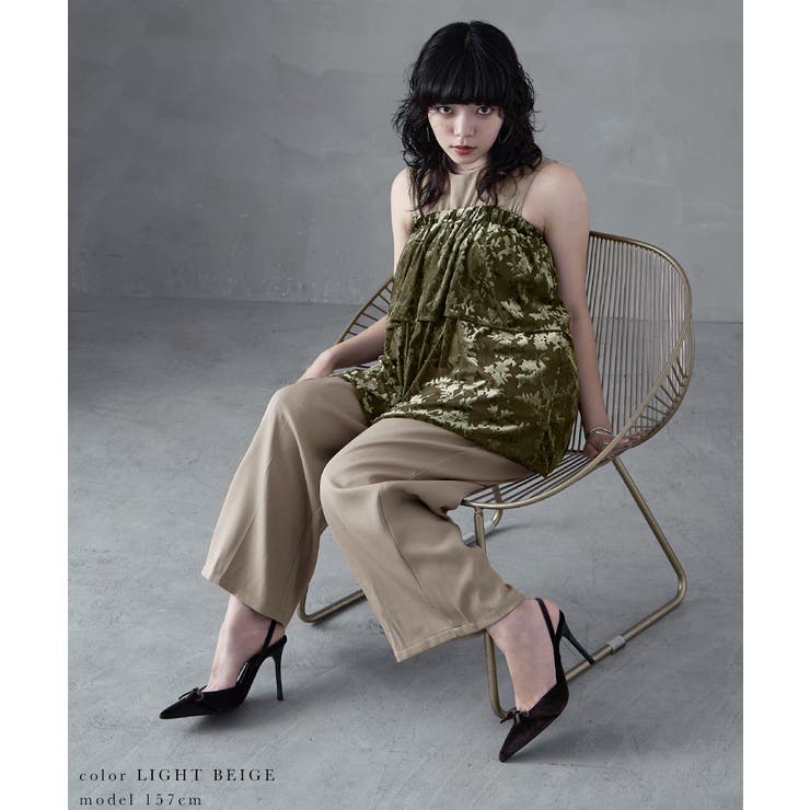aity アイティ 花柄シアーフロッキーベアペプラム×ツイルオールインワン | Fashion Letter | 詳細画像11 