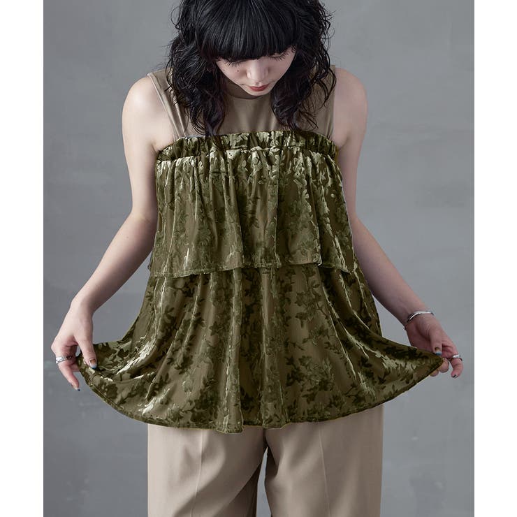 aity アイティ 花柄シアーフロッキーベアペプラム×ツイルオールインワン | Fashion Letter | 詳細画像12 