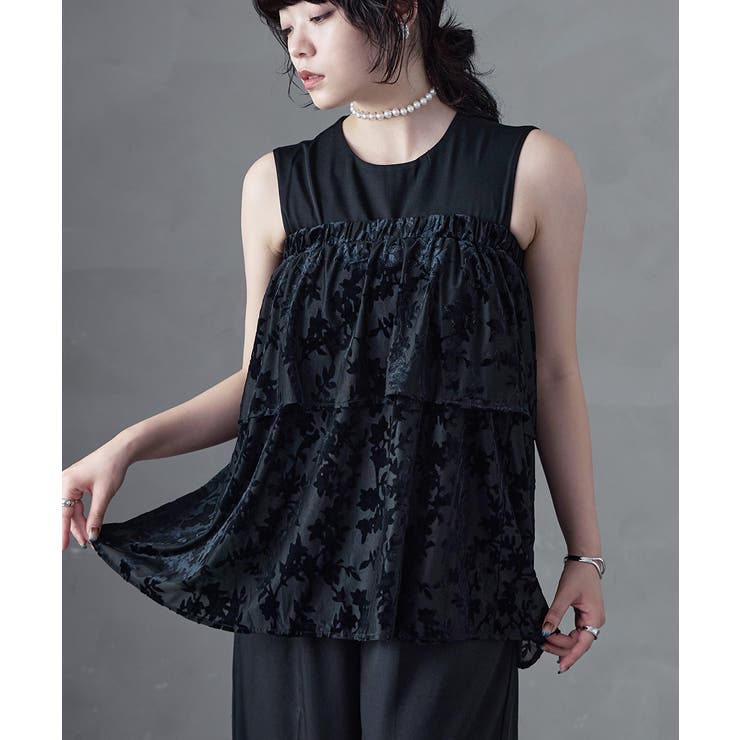 aity アイティ 花柄シアーフロッキーベアペプラム×ツイルオールインワン | Fashion Letter | 詳細画像15 