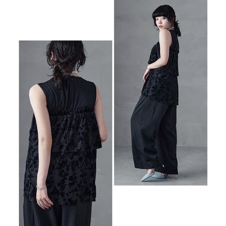 aity アイティ 花柄シアーフロッキーベアペプラム×ツイルオールインワン | Fashion Letter | 詳細画像16 