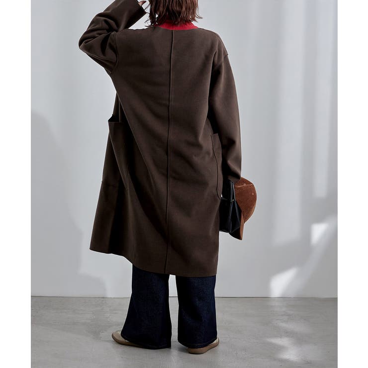 etoll エトル 裏チェック柄ノーカラーコート[品番：FT000009177]｜Fashion  Letter（ファッションレター）のレディースファッション通販｜SHOPLIST（ショップリスト）