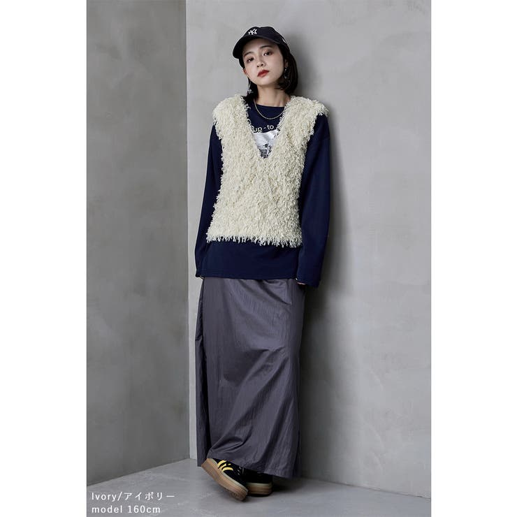 etoll エトル フェザーフリンジVネックベスト | Fashion Letter | 詳細画像14 