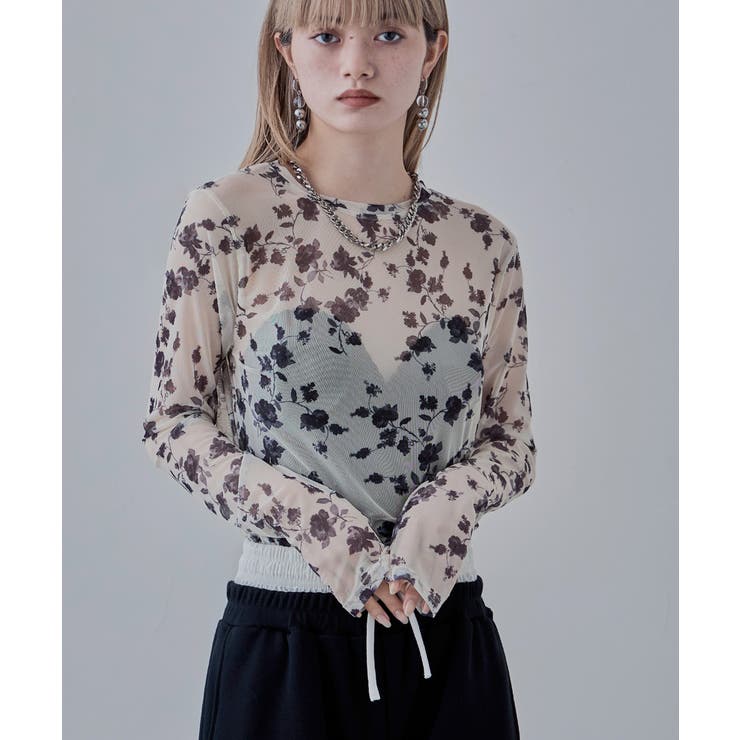 etoll エトル ローズプリントシアートップス | Fashion Letter | 詳細画像10 