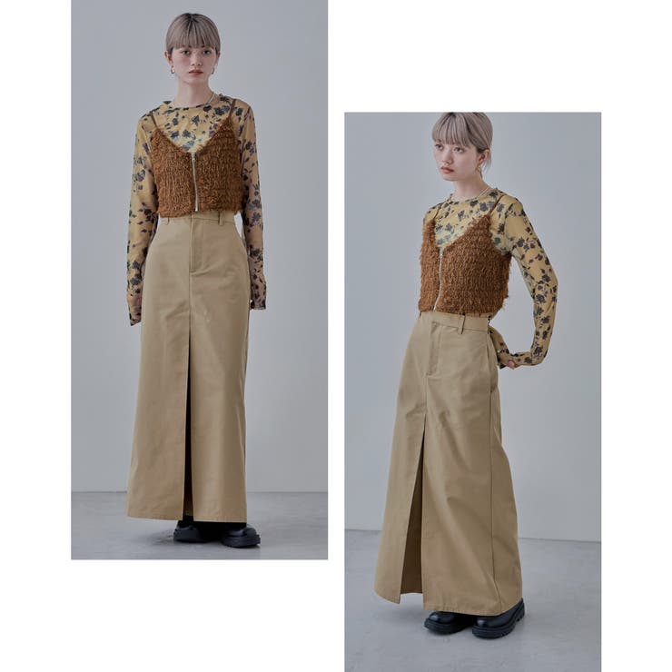 トップス Rose etoll エトル ローズプリントシアートップス[品番：FT000010087