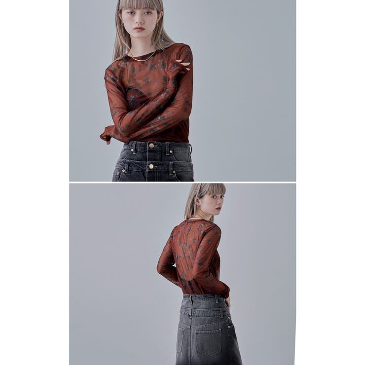 etoll エトル ローズプリントシアートップス | Fashion Letter | 詳細画像17 