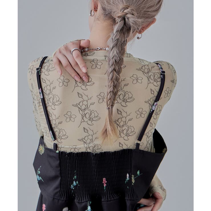 etoll エトル ラインフラワークルーネックシアートップス | Fashion Letter | 詳細画像4 