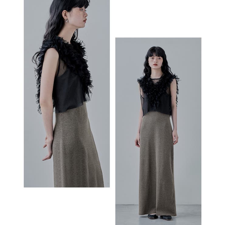 etoll エトル チュールフリルショートベスト | Fashion Letter | 詳細画像4 