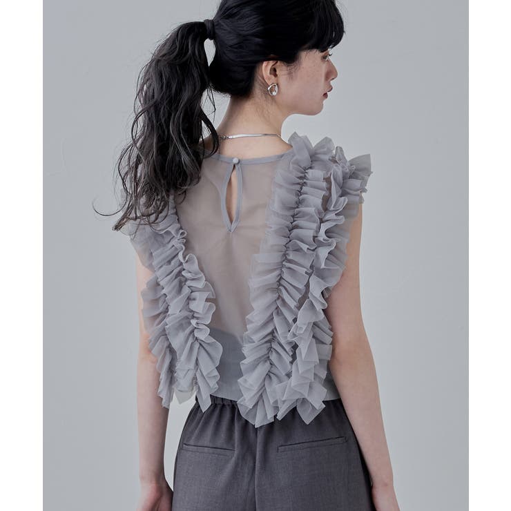 etoll エトル チュールフリルショートベスト | Fashion Letter | 詳細画像17 