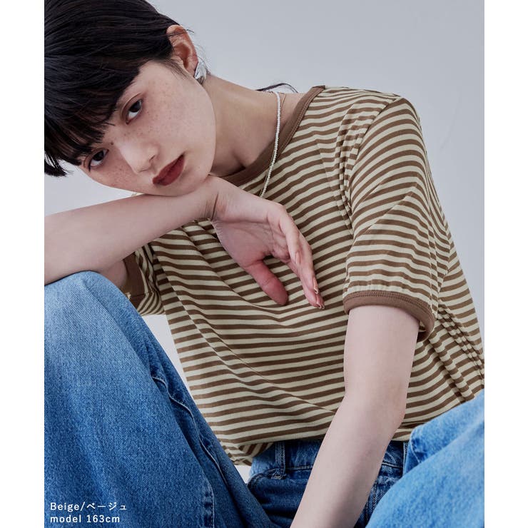 etoll エトル リンガーネックシアーボーダーTシャツ | Fashion Letter | 詳細画像6 