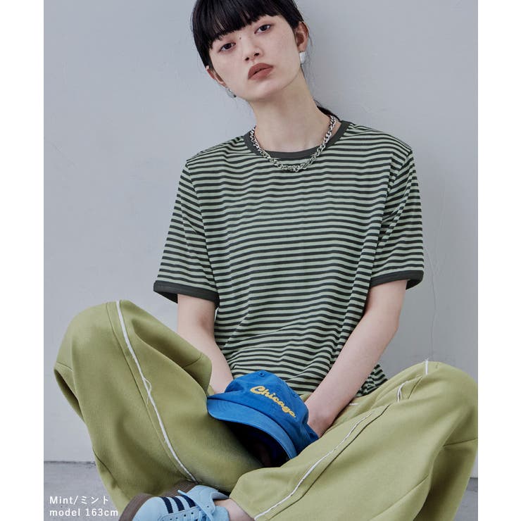 etoll エトル リンガーネックシアーボーダーTシャツ | Fashion Letter | 詳細画像14 