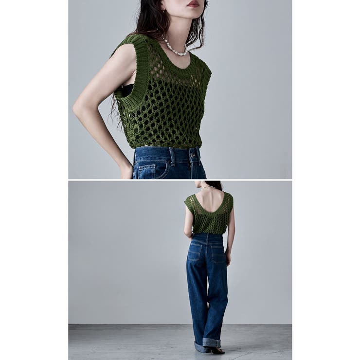 etoll エトル 前後2wayメッシュニットベスト | Fashion Letter | 詳細画像4 