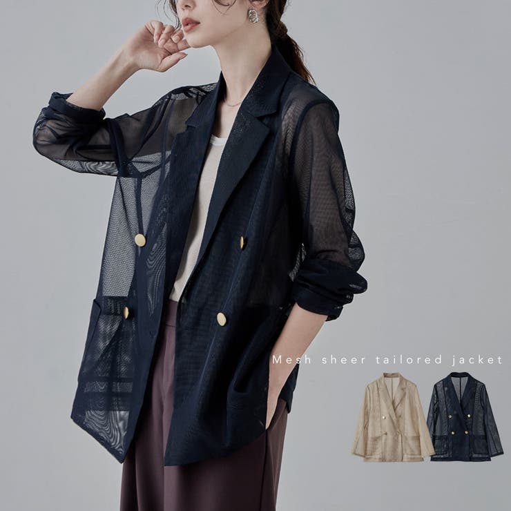 etoll エトル メッシュシアーテーラードジャケット | Fashion Letter | 詳細画像1 