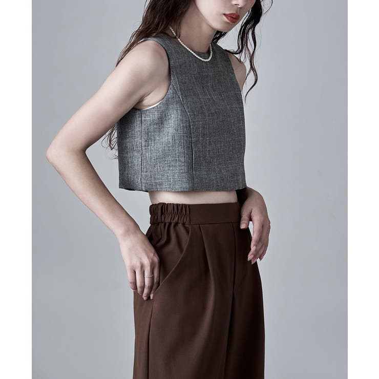 etoll エトル リネンライククロップドベスト | Fashion Letter | 詳細画像10 