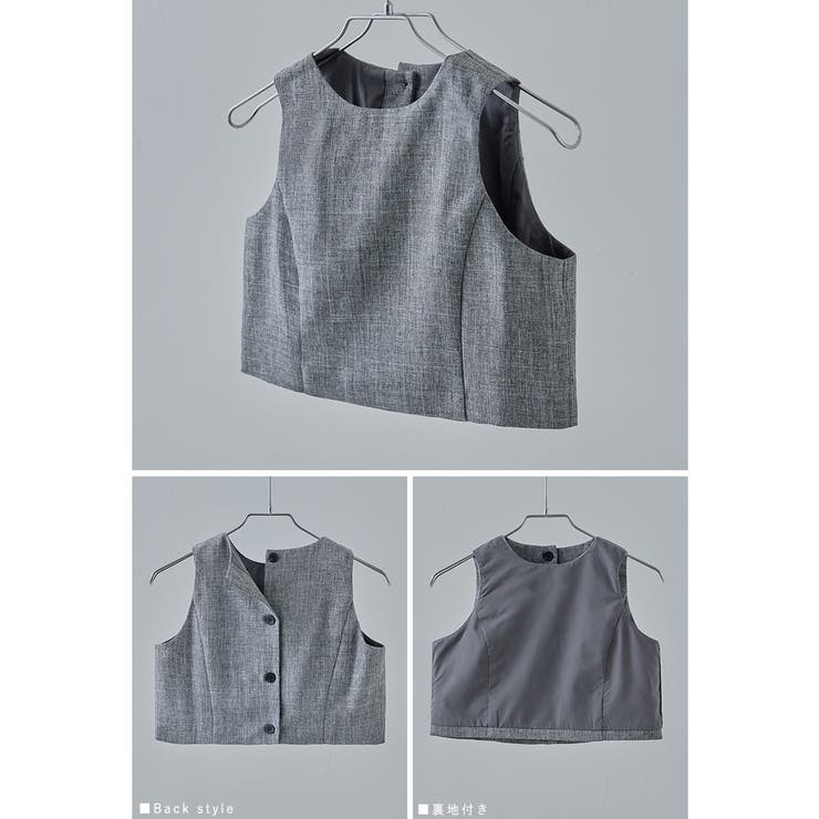 etoll エトル リネンライククロップドベスト | Fashion Letter | 詳細画像19 