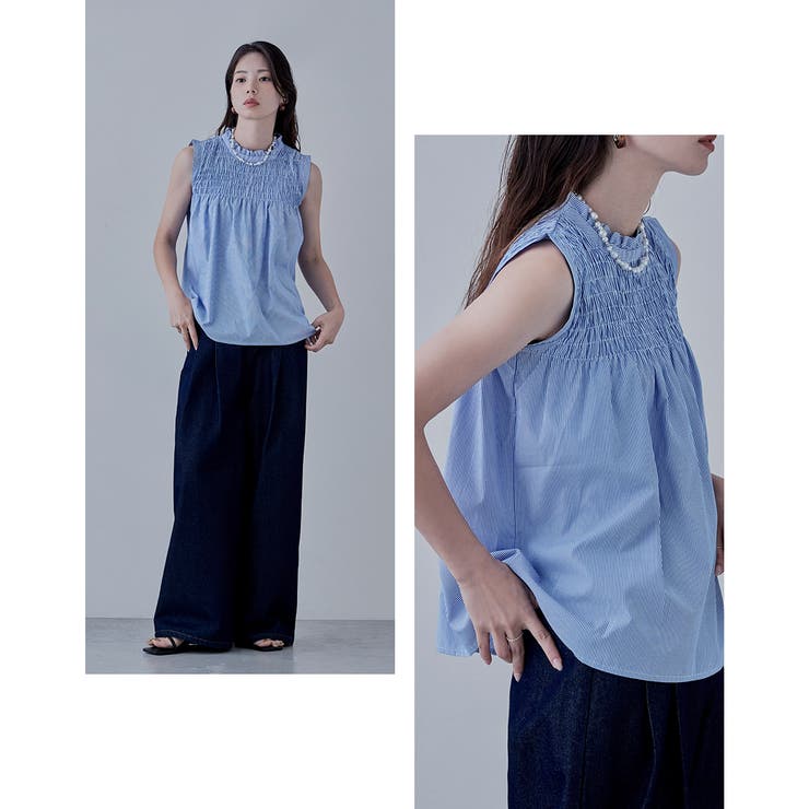 etoll エトル リネンタッチシャーリングブラウス | Fashion Letter | 詳細画像3 