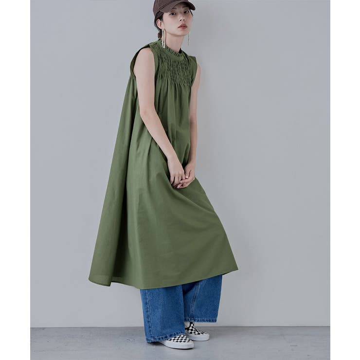 etoll エトル リネンタッチシャーリングワンピース | Fashion Letter | 詳細画像8 