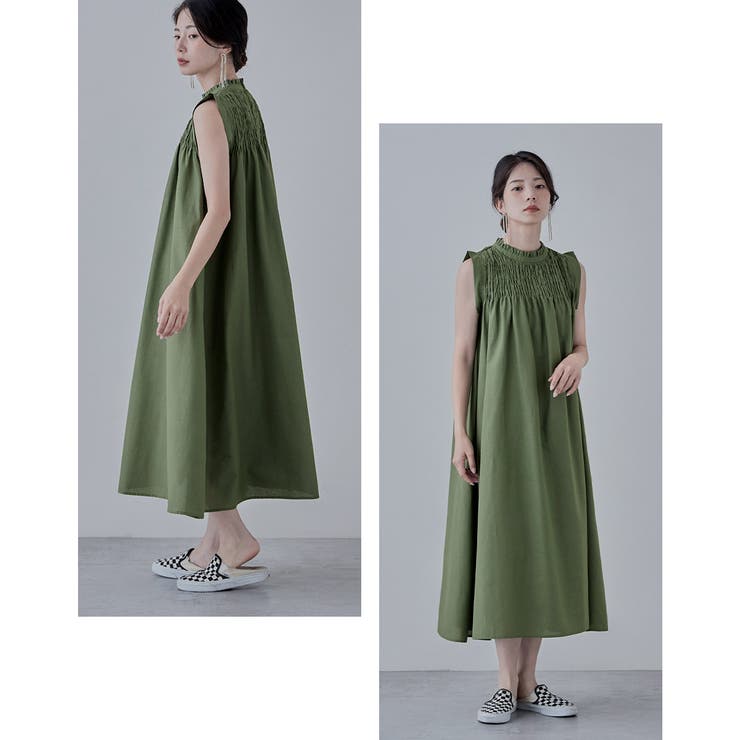 etoll エトル リネンタッチシャーリングワンピース | Fashion Letter | 詳細画像9 