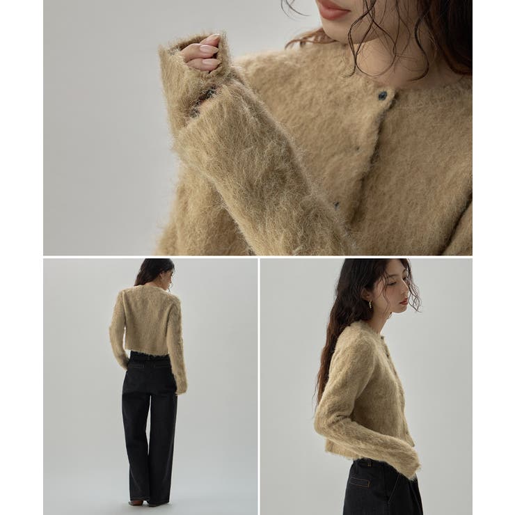 etoll エトル モヘアタッチクロップドカーディガン | Fashion Letter | 詳細画像5 