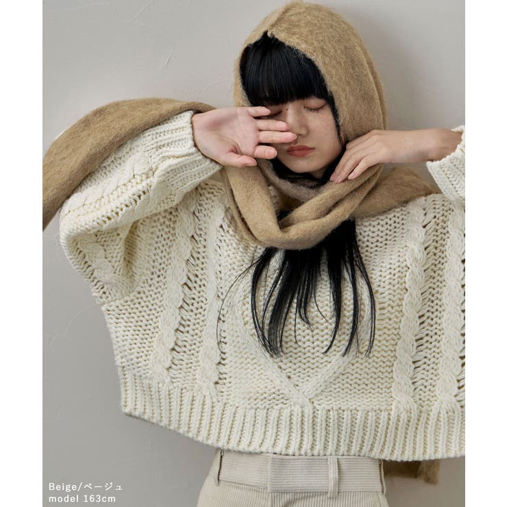 etoll エトル モヘアタッチフードマフラー | Fashion Letter | 詳細画像15 