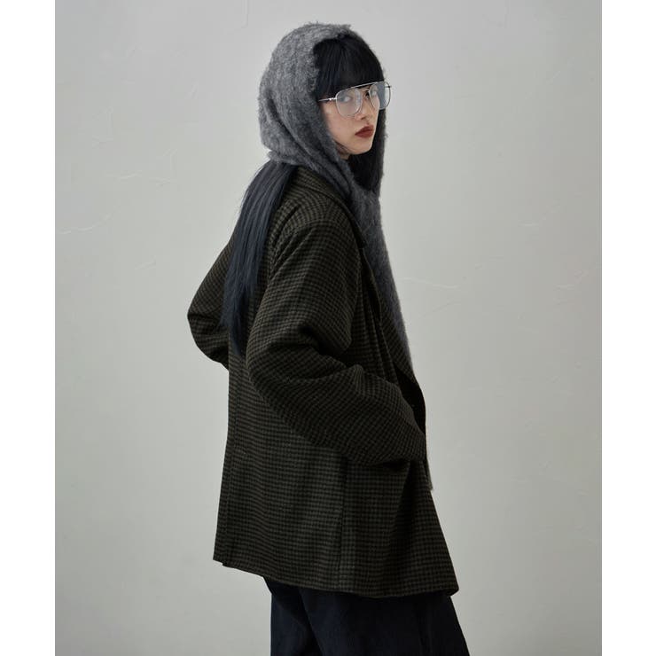 チャコールグレー | etoll エトル モヘアタッチフードマフラー | Fashion Letter