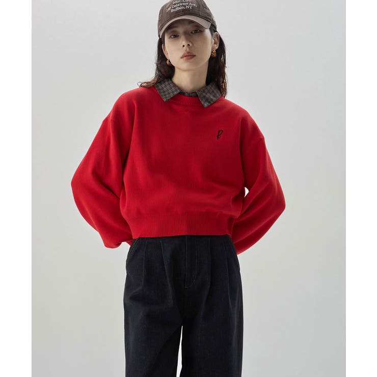 etoll エトル スウェットライク刺繍ロゴニット | Fashion Letter | 詳細画像17 