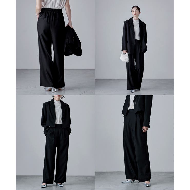 etoll エトル 【単品】ツイルタックワイドパンツ | Fashion Letter | 詳細画像4 