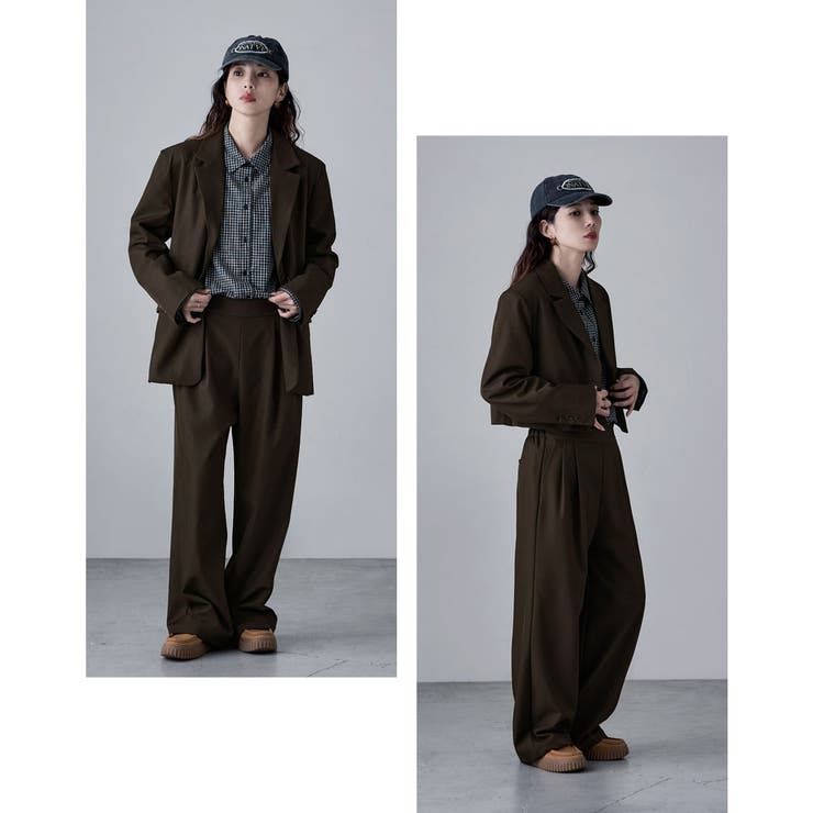 etoll エトル 【単品】ツイルタックワイドパンツ | Fashion Letter | 詳細画像14 