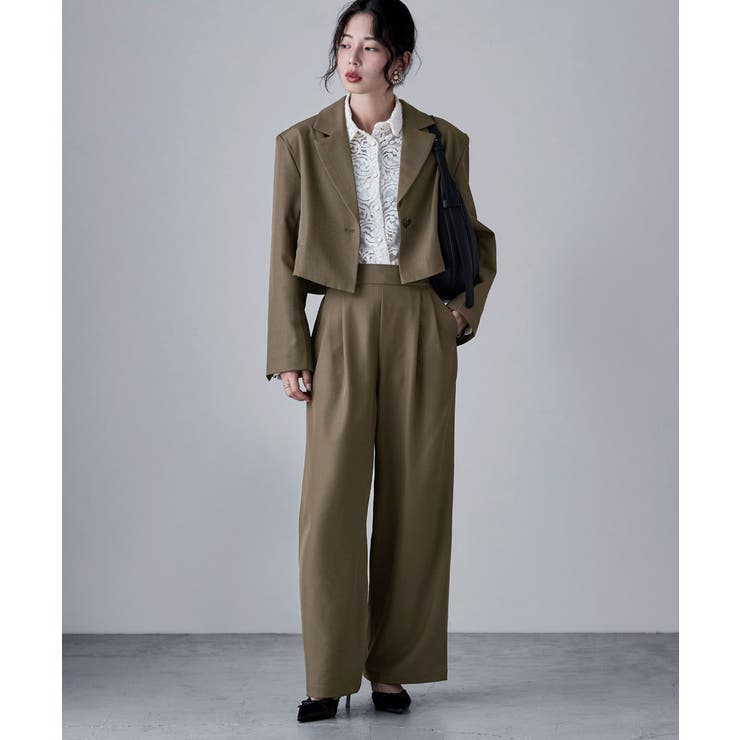 etoll エトル 【単品】ツイルタックワイドパンツ | Fashion Letter | 詳細画像16 