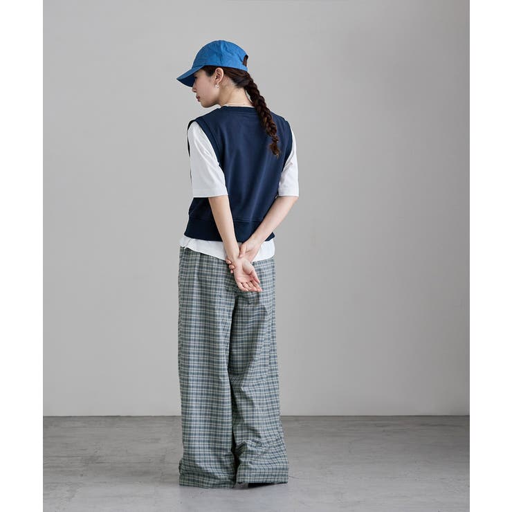 etoll エトル チェック柄コットンワイドパンツ | Fashion Letter | 詳細画像5 