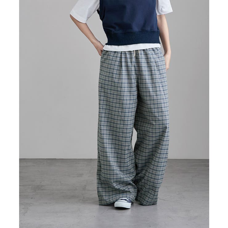 etoll エトル チェック柄コットンワイドパンツ | Fashion Letter | 詳細画像6 