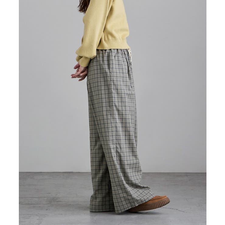 etoll エトル チェック柄コットンワイドパンツ | Fashion Letter | 詳細画像8 