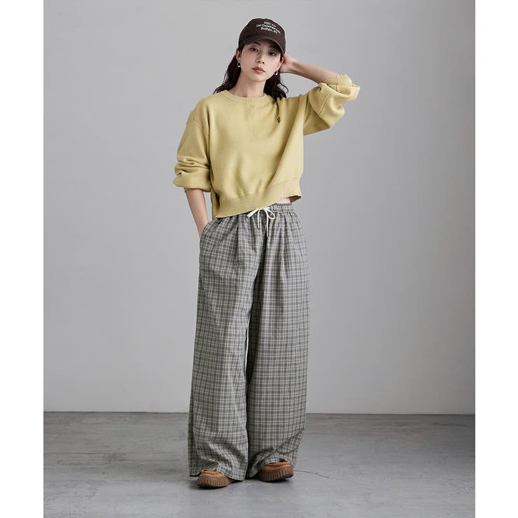 etoll エトル チェック柄コットンワイドパンツ | Fashion Letter | 詳細画像9 