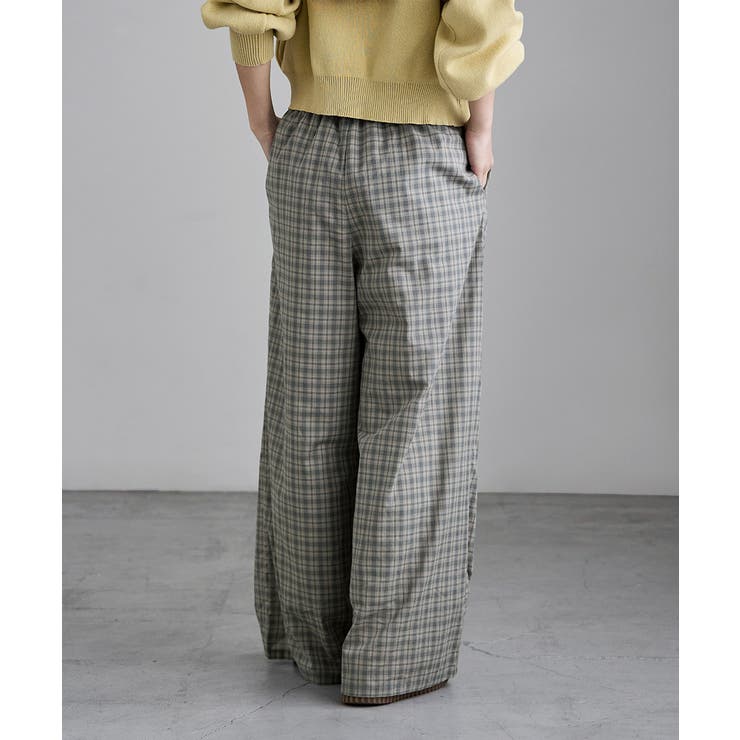 etoll エトル チェック柄コットンワイドパンツ | Fashion Letter | 詳細画像10 
