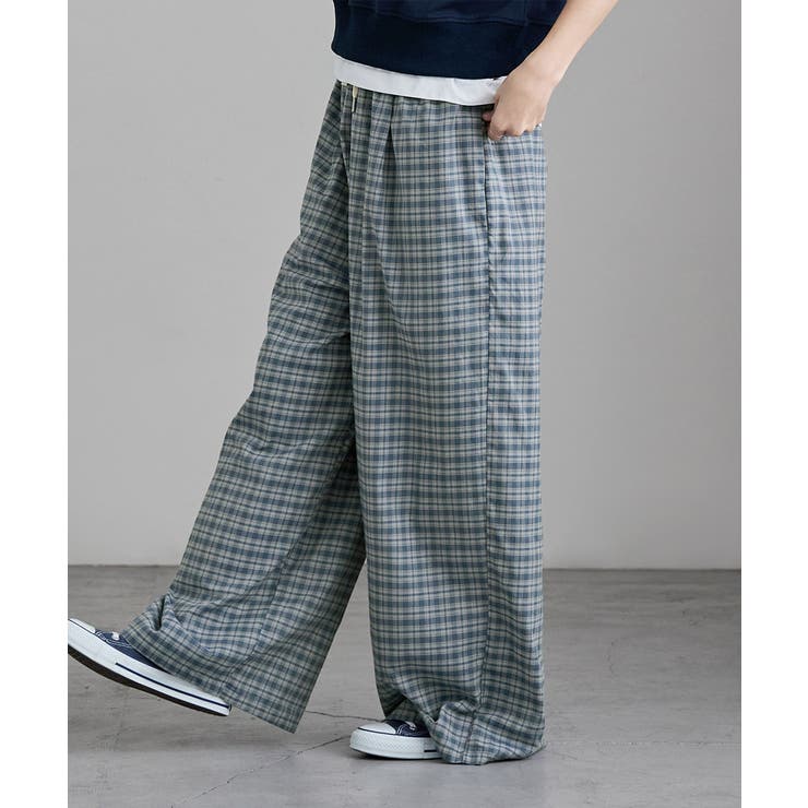 etoll エトル チェック柄コットンワイドパンツ | Fashion Letter | 詳細画像14 