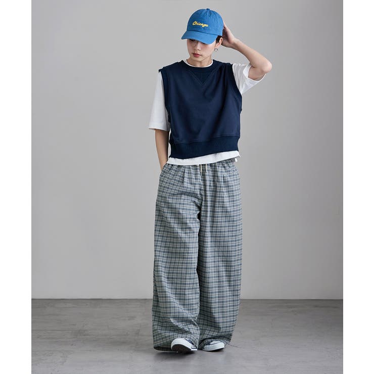 etoll エトル チェック柄コットンワイドパンツ | Fashion Letter | 詳細画像15 